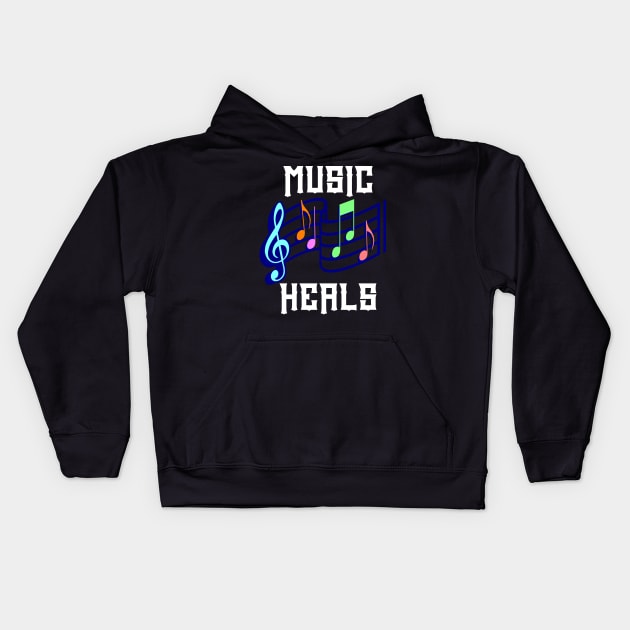 Music heals Kids Hoodie by DeraTobi